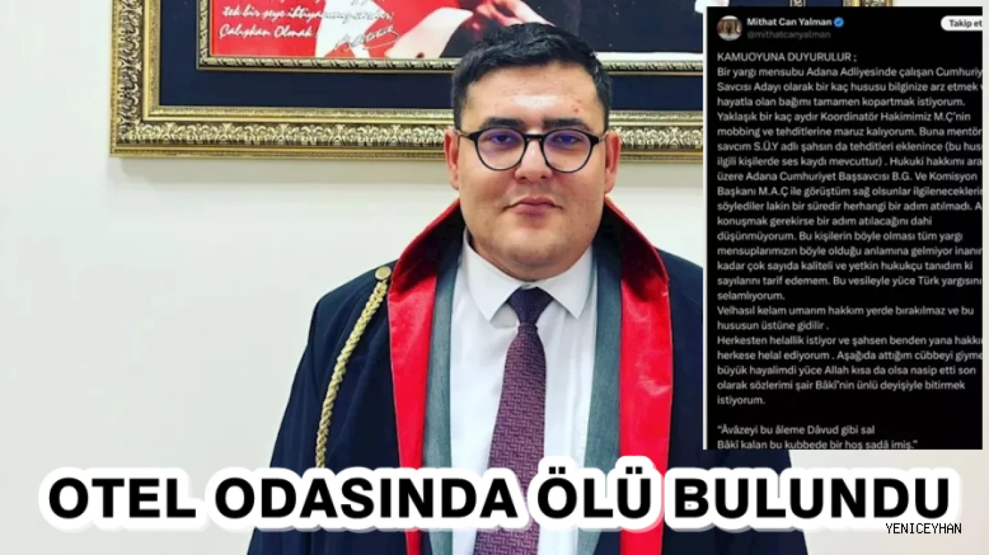 Adana'da Şok Olay! Genç Savcı Adayı Otel Odasında Ölü Bulundu
